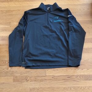 Nike Men's Dark Blue Quarter-Zip Jacket On the Field North Carolina Panthers